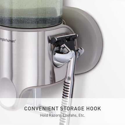 simplehuman BT1034 444ml Single Wall Mounted Soap Dispenser Pump for Soap, Shampoo, Conditioner, Shower Gel, Suitable for Bathroom, Easy to Install, Rustproof, Brushed Stainless Steel