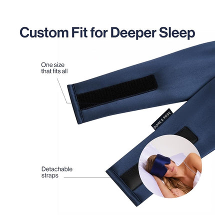 Dore & Rose Deep Sleep Mask for Women and Men - 23 Momme Mulberry Silk Eye Mask for Sleeping and Travel, 100% Blackout, Adjustable Strap, Cooling Soft Black Silk Eyemask Award-Winning Luxury
