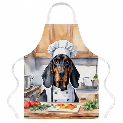 Caroline's Treasures Black and Tan Coonhound The Chef Apron Cooking Kitchen Server Baking Crafts Gardening for Adult Women Men, Unisex, Large, Multicolor