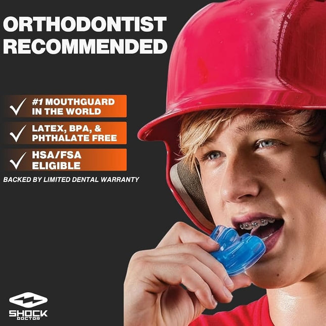 Shock Doctor Braces Strapped Mouthguard (Pink, Adult)