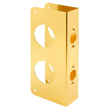 Prime Line MP9409 Lock & Door Reinforcer, 1-3/4 in. x 2-3/8 in, Solid Brass, Polished Finish, Pack of 1