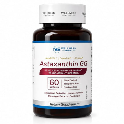 Astaxanthin 12mg Supplement – AstaREAL™ Sourced fr