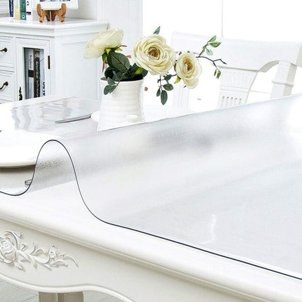 NECAUX Custom 40 x 103 Inch Frosted Table Cover Protector, 1.5mm Thick Wood Grain Transparent Table Pad Non-Slip Tablecloth Plastic Protective Pad for Dining Room Table Conference Table Meeting Table