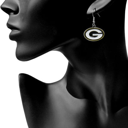 Siskiyou Sports NFL Green Bay Packers Chrome Dangle Earrings