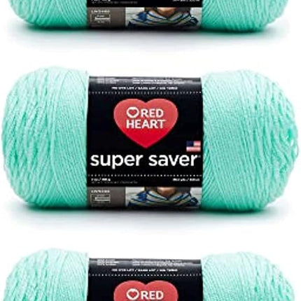 Red Heart Super Saver Pack of 3 - Minty - 7oz/198g