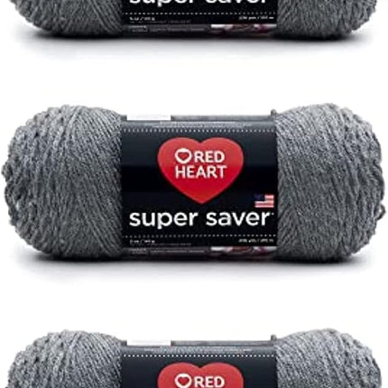 Red Heart Super Saver Pack of 3 - Gray Heather - 7