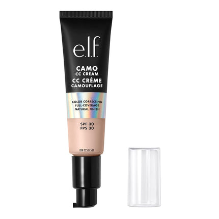 e.l.f. Camo CC Cream, Color Correcting Medium-To-Full Coverage Foundation, Improves Skin Texture & Tone, Vegan & Cruelty-Free, Fair 125 C