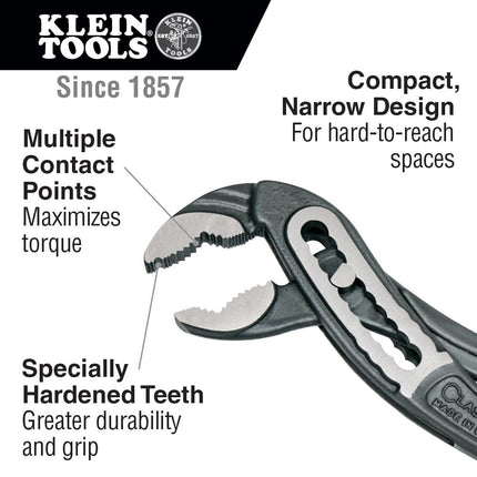 Klein Tools D5052KIT 2-Piece Classic Klaw Pump Pliers Set, 7-Inch and 10-Inch Pump Pliers, Compact Design with V-Jaw and Hardened Teeth for Maximum Torque
