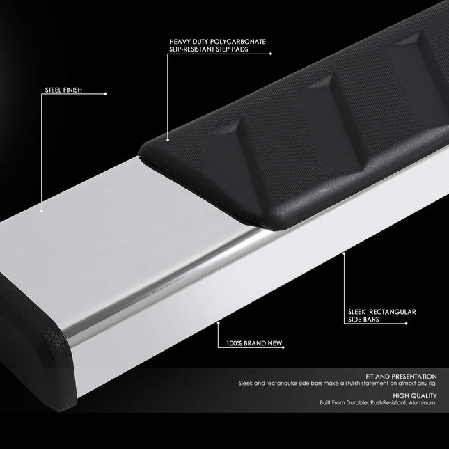 DNA MOTORING STEPB-ZTL-8173-SS Estribos Laterales de Acero Inoxidable de 5 Pulgadas de Ancho Compatibles con Ram 1500 Crew Cab 4 Puertas 11-18