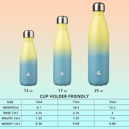 Konokyo Insulated Water Bottles,17oz Double Wall Stainless Steel Vacumm Metal Flask for Sports Travel,Sandy Beach