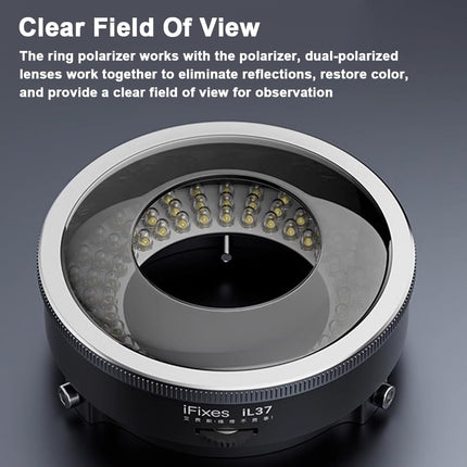 Mulcort Polarized Led Ring Light for Microscope,96 LED USB Microscope Ring Light Lamp Anti-Glare Illuminators Light Source for Industrial Digital Camera Phone Solder Repair Tools