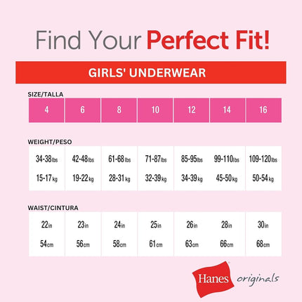 Hanes Girls' Big Hipster Underwear Pack, Seamless Comfort Tween Panties, Fashion Assorted, 6-Pack, Ivory, Mint, Pink, Plum, X-Large