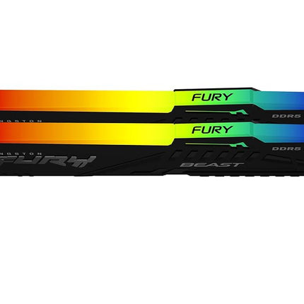 Kingston FURY Beast Black RGB 64GB (2x32GB) 6000MT/s DDR5 CL36 DIMM Desktop Gaming Memory Kit of 2 AMD EXPO/ Intel XMP - KF560C36BBEAK2-64