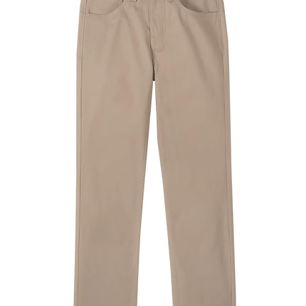 Nautica Boys' School Uniform Flat Front Pant, Khaki, 16