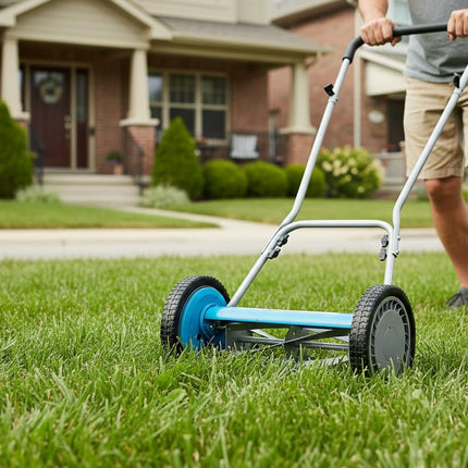 American Lawn Mower Company 2205-14 14 Inch 5-Blade Push Roller Lawnmower, U-Handle
