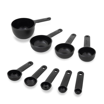 KitchenAid Universal Measuring Cup and Spoon Set, 9 Piece, Black