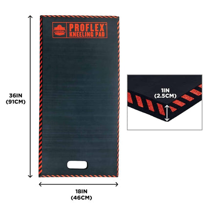 Ergodyne ProFlex 390 Kneeling Pad, Foam Knee Cushion, Water Resistant Kneeling Mat, 18" x 36" x 1", Black, XL