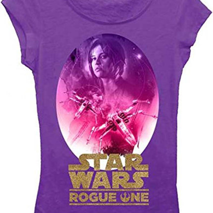 Star Wars Girls' Rogue One T-Shirt, Purple Rush, X-Large