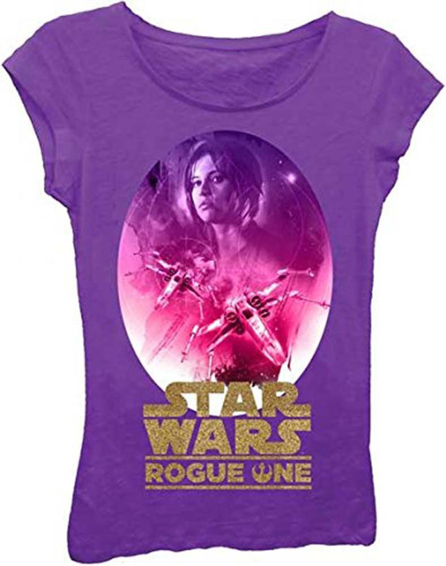 Star Wars Girls' Rogue One T-Shirt, Purple Rush, X