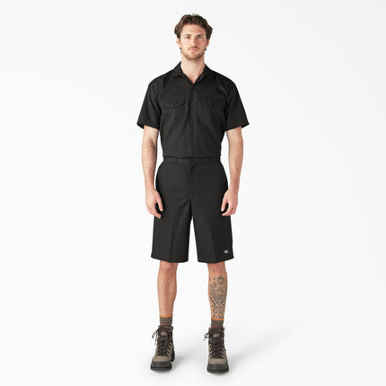 Pantalón corto de trabajo Dickies de 13 pulgadas, holgado, multibolsillos, para hombre, negro, 42