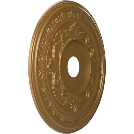 Ekena Millwork CMP22BACGH Baltimore Thermoformed PVC Ceiling Medallion (Fits Canopies up to 7 3/4"), 22"OD x 3 1/2"ID x 1"P, Metallic Gold Rush