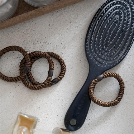 L. Erickson Lazos para el pelo para cabello grueso, coletero Grab & Go, bandas gruesas resistentes a las arrugas con sujeción fuerte, sin daños, Monkey Business, colores neón, paquete de 8