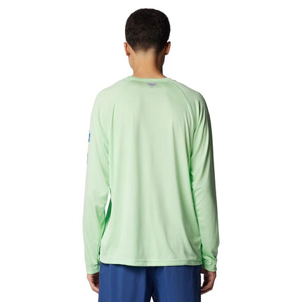 Columbia Men's PFG Terminal Tackle Long Sleeve Shirt, Key West/Vivid Blue Logo, 4X
