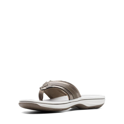 Clarks Women's Breeze Sea Flip-Flop, Pewter Synthetic, 5.5 UK