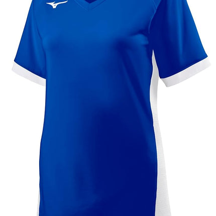 Maillot de Volleyball Manches Courtes Mizuno pour Fille, Royal-Blanc, Grande Taille