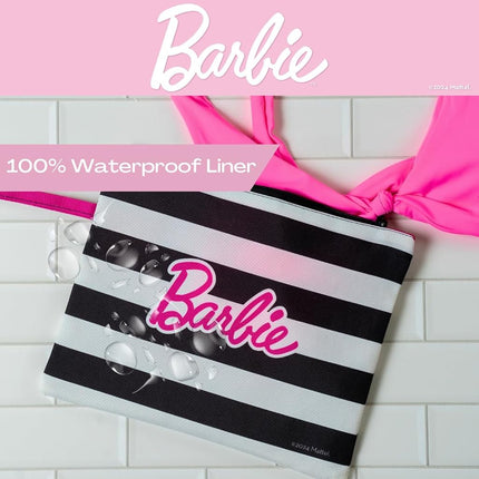 Franco Collectibles Barbie Beach/Pool Waterproof Swimsuit, Makeup, Toiletries Pouch Bag, (Officially Licensed Product)