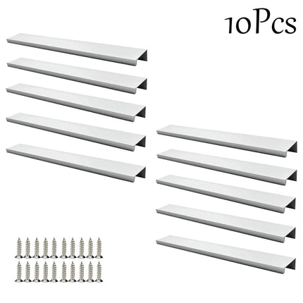 11.8 Inch Finger Pull 10Pcs, 8.82 Inch Hole Centers, Aluminum Alloy, Silver