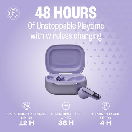 JBL Live Beam 3 - True Wireless Noise Cancelling Closed-Stick Earphones, 48 Hours Total Playback, Wireless Charging, 6 Microphones for Perfect Calls, Multi-Point Connection, IP55 Waterproof and
