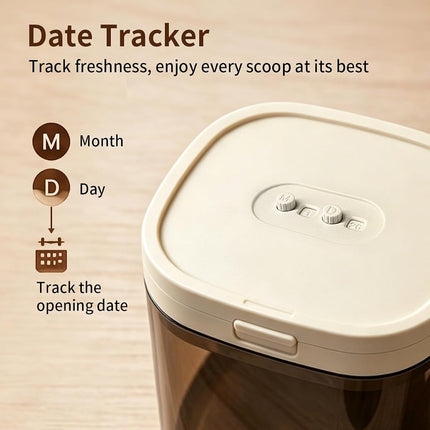 Airtight Food Storage Container with Magnetic Scoop & Built-in Leveler, 800ML Coffee Canister with Date Tracker, BPA Free UV Blocking Food Container for Coffee Beans, Ground Coffee, Tea, Sugar & Flour