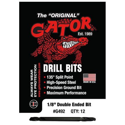 Gator 1/8'' Double End Drill Bit (Pack of 12)