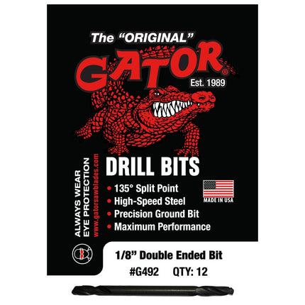 Gator 1/8'' Double End Drill Bit (Pack of 12)