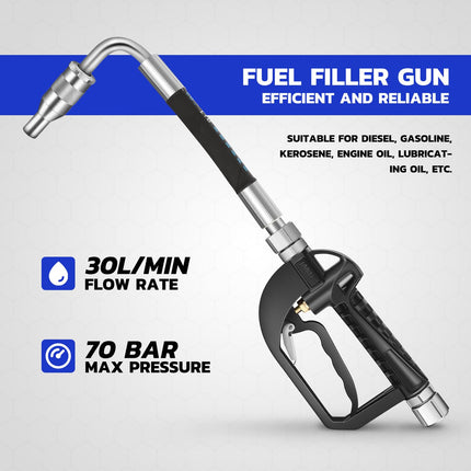 Pistola de llenado de combustible DNA MOTORIN 0.75 pulgadas 30L/Min Mango ergonómico Flujo alto ajustable para diésel, gasolina, queroseno, aceite de motor, aceite lubricante, TOOLS-00470
