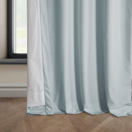 HPD Half Price Drapes Heritage Plush Velvet 120 Inches Long Darkening Curtains for Bedroom & Living Room 50W x 120L, (1 Panel), Aquarius Blue, 50" W x 120" L (Pack of 1)