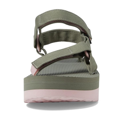 Teva - Womens Flatform Universal Sandal, Color Olive/Whisper, Size: 3 UK