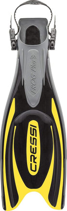 Cressi Frog Plus Open Heel Scuba Dive Fins (Made in Italy), Black/Yellow, L/XL-9.5/10.5