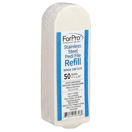 ForPro Stainless Steel Pedi File Refill, 180 Grit,
