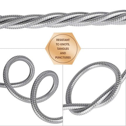 BEAULIFE 304 Stainless Steel Metal Short Garden Hose 3 Feet Flexible, Portable & Lightweight Kink Free Garden Water Outdoor Hose