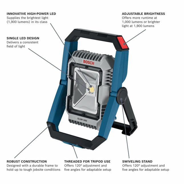 BOSCH GLI18V-1900N 18 V LED Floodlight (Bare Tool)