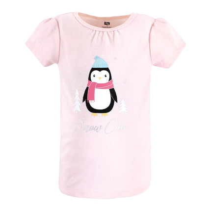 Hudson Baby Camisetas de manga corta unisex para bebé, diseño de animales de invierno para niña, 6-12 meses