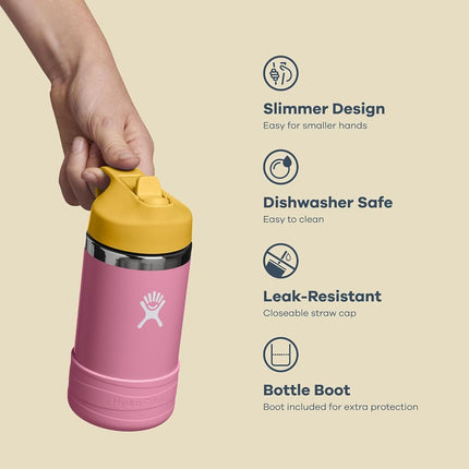 Hydro Flask 12 Oz Kids Wide Mouth Straw Cap and Boot Seaspray