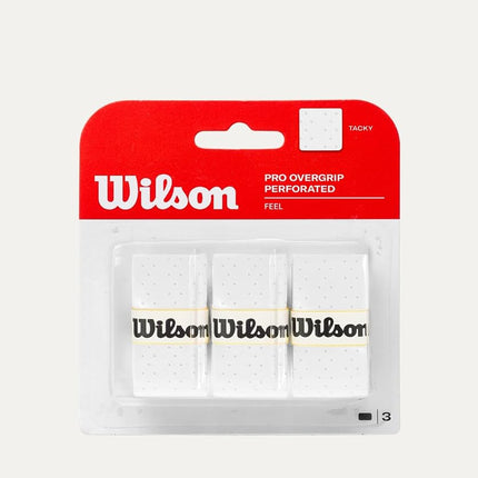 Wilson Pro Overgrip Perforado Paquete de 3 - Blanco, Verde, Rosa - Tenis - Bádminton - Squash