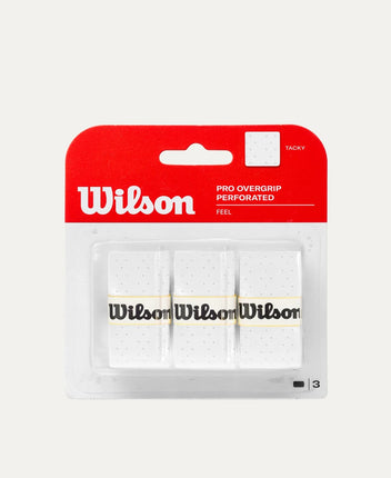 Wilson Pro Overgrip Perforated 3 Pack - White, Gre