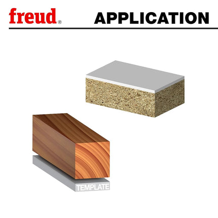 Freud Downshear Helix Flush Trim Router Bit 3/4in Diameter 1in Cutting Height 1/2in Shank