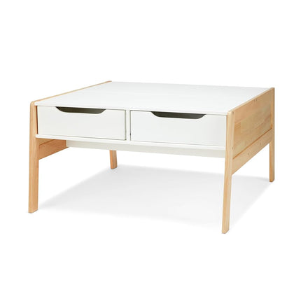 Melissa & Doug Wooden Art and Activity Table with 4 Wooden Bins - Light Woodgrain/White