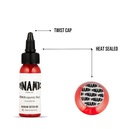 Dynamic Tattoo Ink Color Burgundy Red 1oz