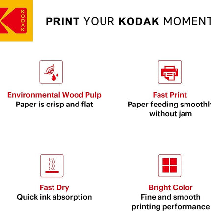 KODAK Picture Paper Vivid 4"x6", 100 count, 66lb-230g/m2 weight, 11.9 mil thickness, Vivid color picture paper- THIS PRODUCT IS NOT COMPATIBLE WITH THE KODAK DOCK PRINTER"